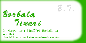 borbala timari business card